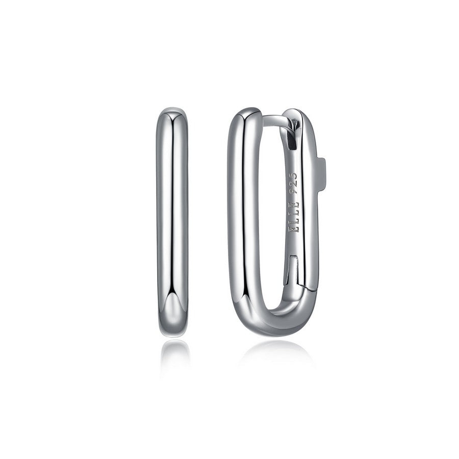 Boucles rectangulaires ELLE en argent 925 plaqué rhodium