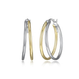Créoles double rang ELLE en argent 925 deux tons