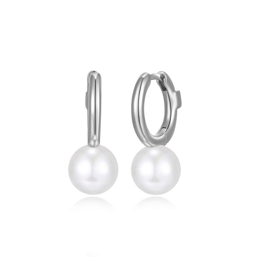 Boucles d’oreilles huggie ELLE en argent 925 et perle