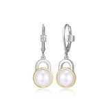 Boucles d’oreilles pendantes perle ELLE en argent 925 plaqué or