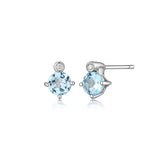 Boucles d’oreilles ELLE en argent 925, topaze bleue et diamant