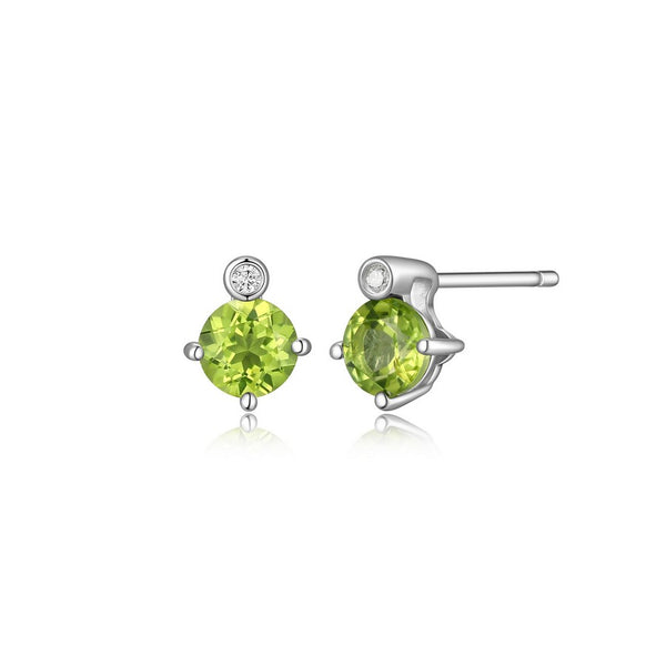 Boucles d’oreilles clous ELLE en argent 925 et péridot