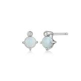 Clous d’oreilles ELLE en argent 925, opale et diamant de laboratoire