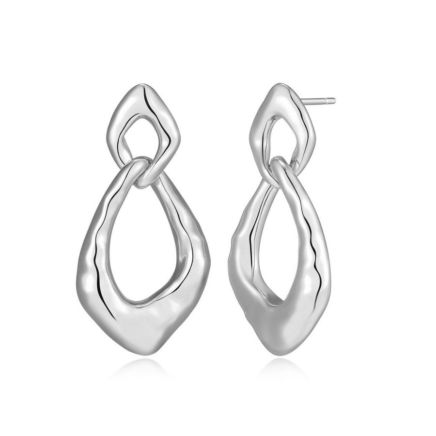Boucles d’oreilles ELLE poire ouverte en argent 925 plaqué rhodium