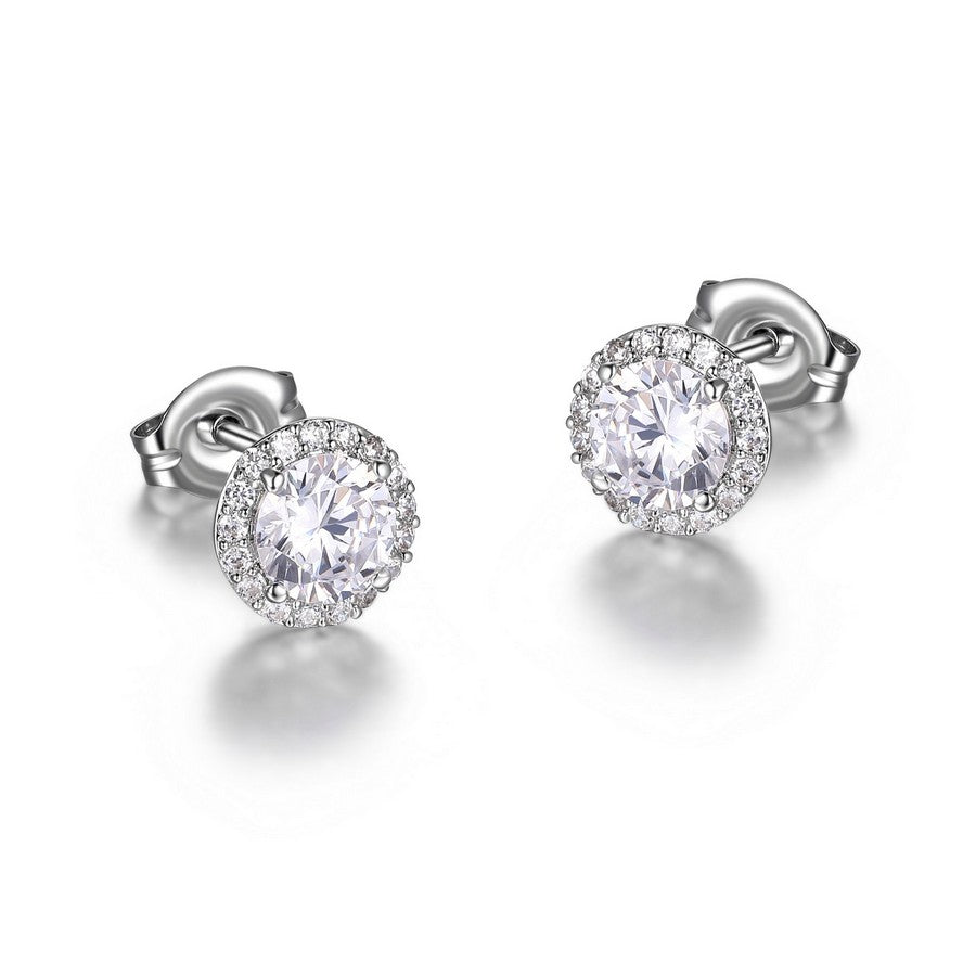 Puces d’oreilles zircon solitaire Reign en argent 925