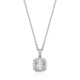Collier à pendentif halo ELLE en argent 925 plaqué rhodium