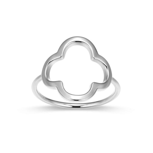 Bague trèfle ouvert Reign en argent 925 brillant