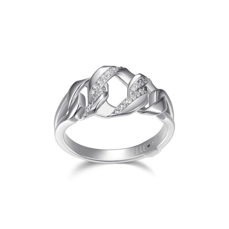 Bague à maillons hexagonaux ELLE en argent 925