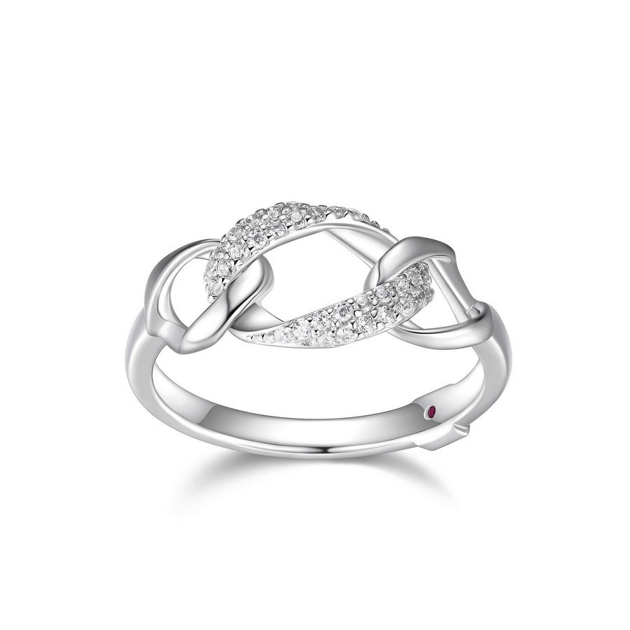 Bague anneaux entrelacés ELLE en argent 925 plaqué rhodium