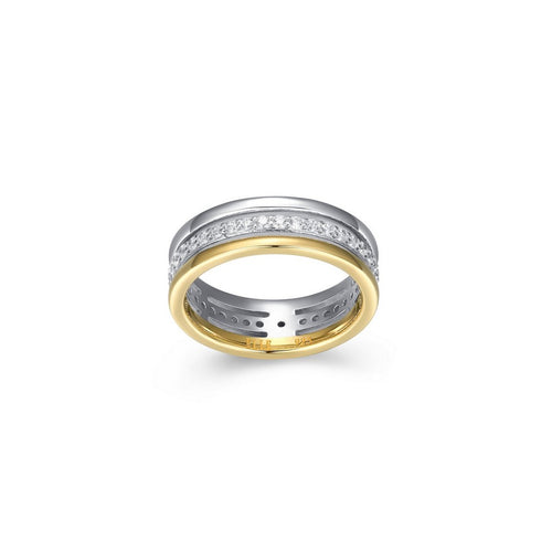Bague triple rang ELLE en argent 925 plaqué or et rhodium