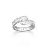 Bague ELLE bypass en argent 925 et zircon cubique