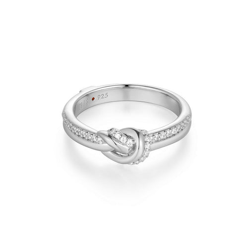 Bague nœud torsadé ELLE en argent 925 plaqué rhodium