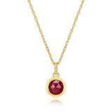 Collier rubis synthétique Reign en argent 925 plaqué or