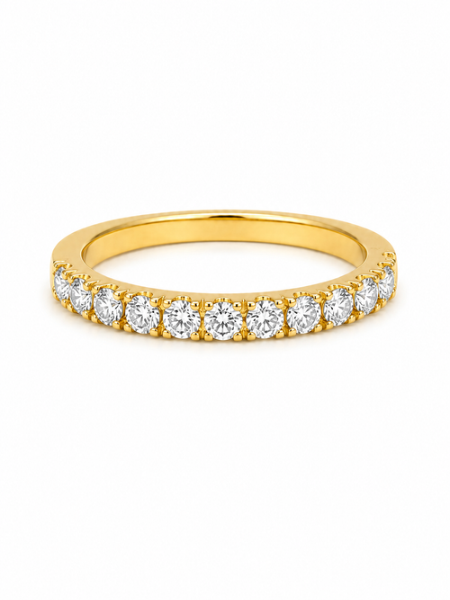 Bague Semi-Éternité Or 14K Diamants 0,65ct