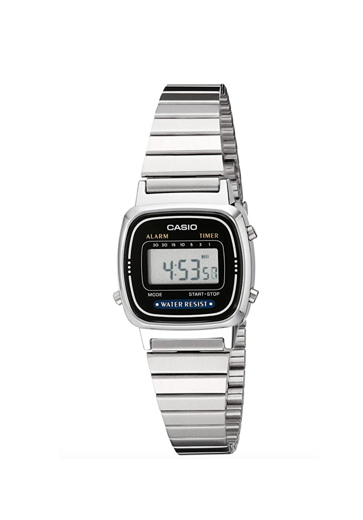 Montre Casio LA670WA-1WCB digitale acier