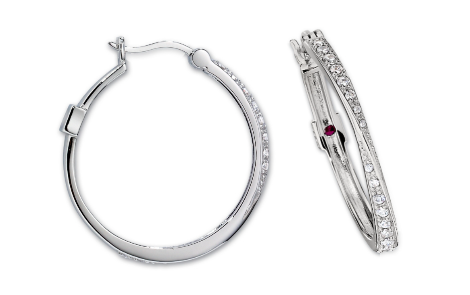 Boucles ELLE argent 925 torsade et zircons