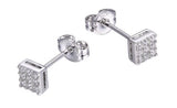 Boucles d'Oreilles Clous Carrées Zircon – Reign Argent 925