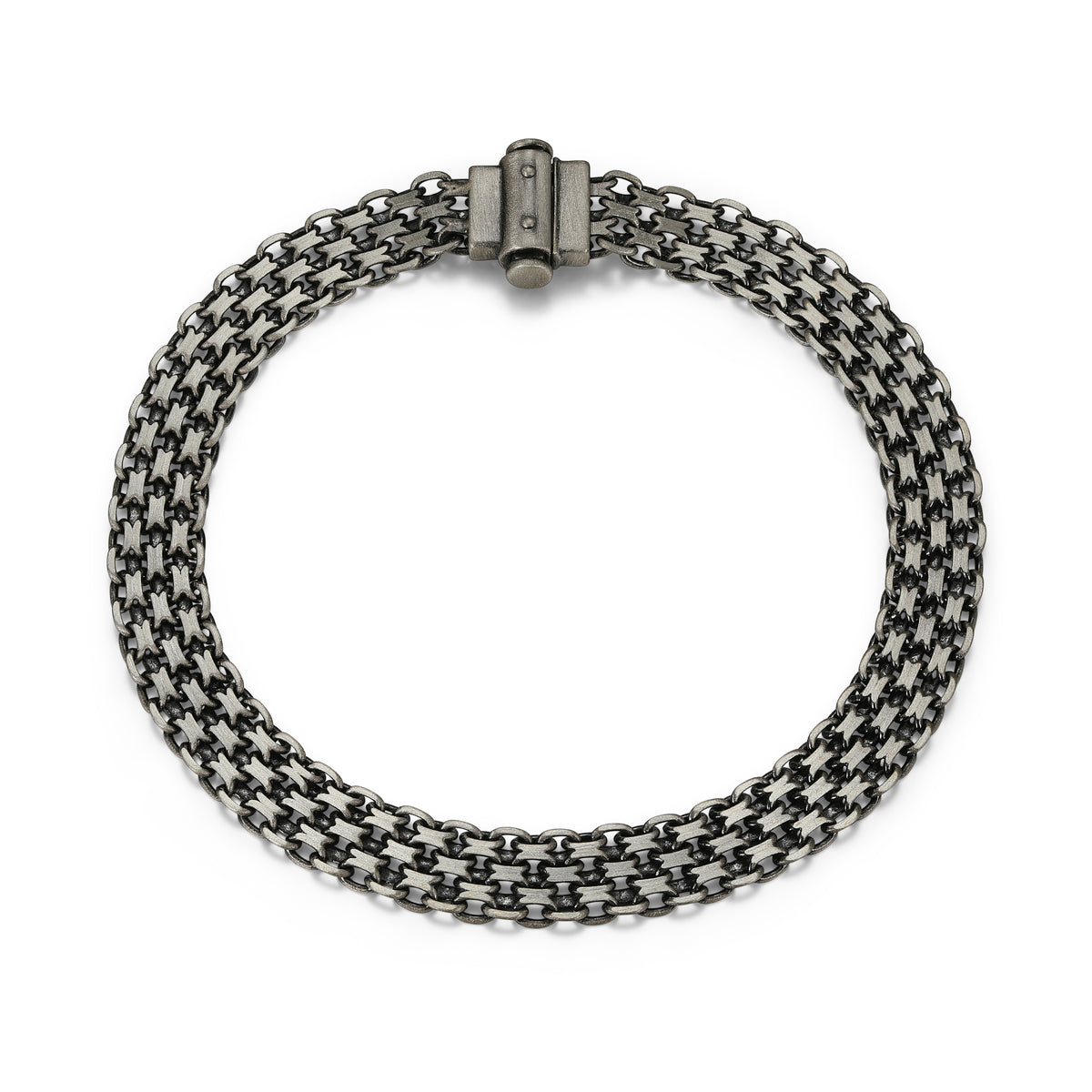 Bracelet maille bismark Ethos argent 925 finition gunmetal