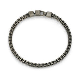 Bracelet Ethos maille franco argent 925, finition gunmetal
