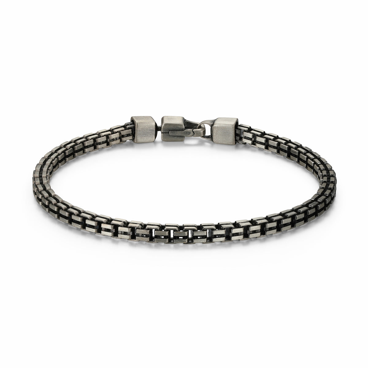 Bracelet Ethos maille franco argent 925, finition gunmetal — vue 2