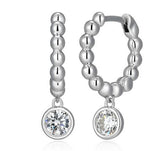 Boucles d'Oreilles Huggies Goutte Zircon – Reign Argent 925