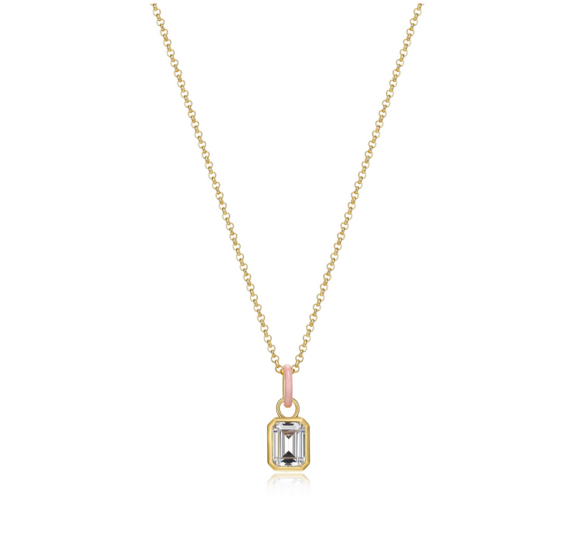 Collier Zircon Or Rose Plaqué – Reign Argent 925