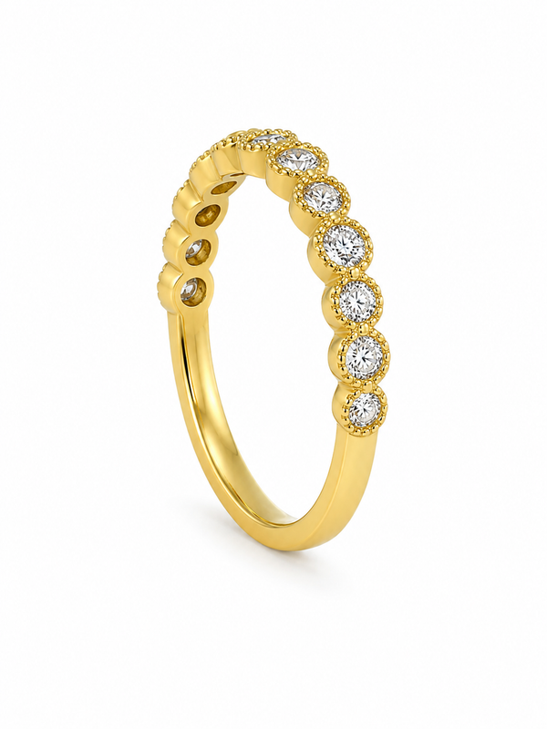 Bague Or Blanc 18K 17 Diamants 0,55ct