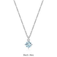 Collier Pendentif Topaze Bleu Ciel et Diamants Labo – Elle Argent 925