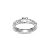 Bague Tressée Saphir Blanc Créé – Elle Argent 925