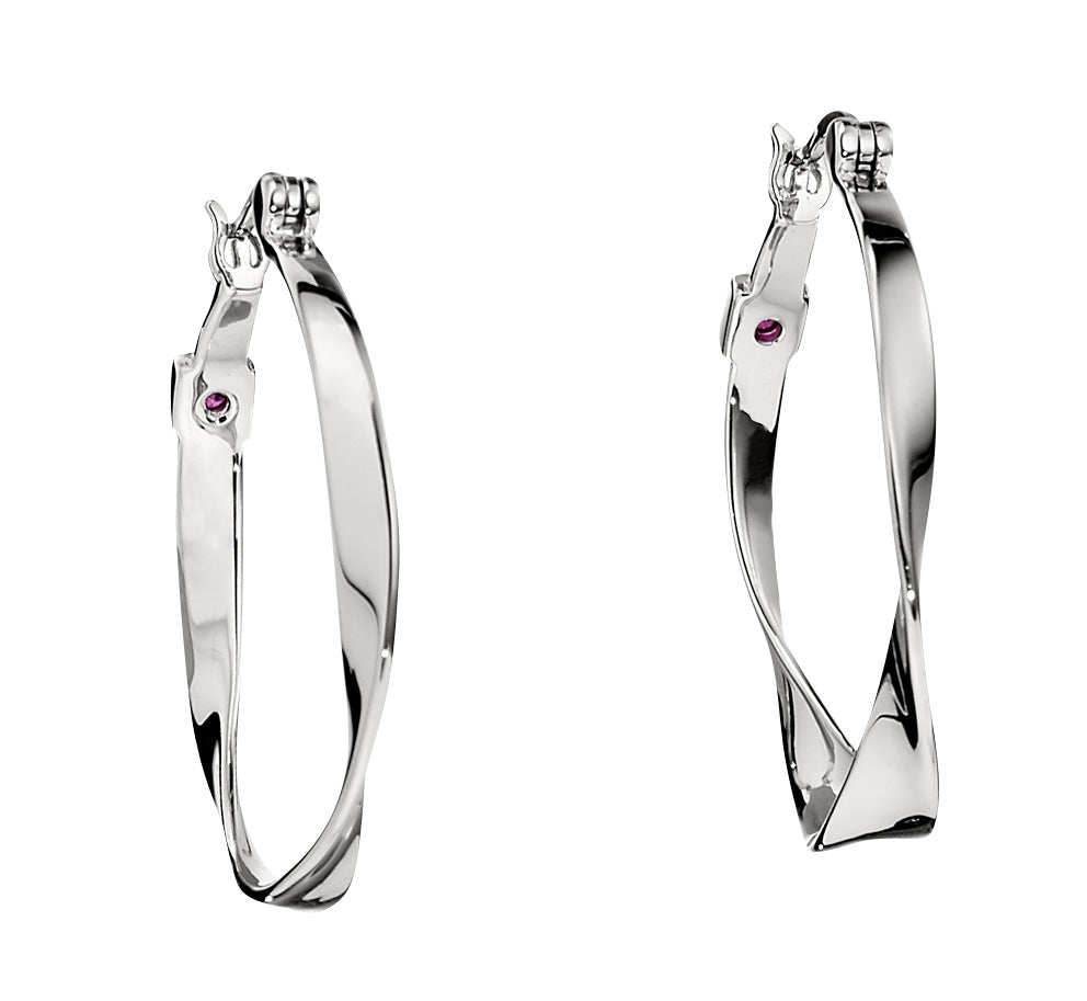 Twisted Hoop Earrings 30mm β Elle 925 Sterling Silver