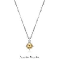 Collier Pendentif Citrine et Diamant Labo – Elle Argent 925