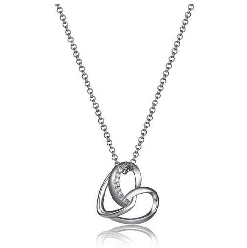 Collier Pendentif Cœur Filigrane Zircon – Elle Argent 925