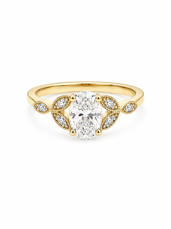 Bague Solitaire Or Blanc 14K Diamant Lab 1,29ct