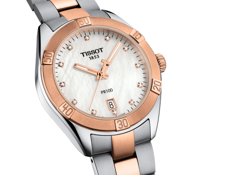 Tissot PR 100 Sport Chic bicolore nacre