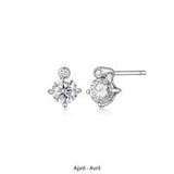 Boucles d'Oreilles Clous Moissanite et Diamants Labo – Elle Argent 925