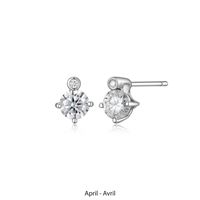 Boucles d'Oreilles Clous Moissanite et Diamants Labo – Elle Argent 925