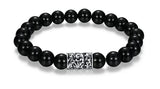 Bracelet Billes Agate Noire – Ethos Argent 925