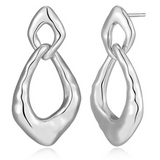 Boucles d'Oreilles Puces Poire Ouverte – Elle Argent 925