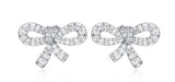 Boucles d'Oreilles Clous Nœud Zircon – Reign Argent 925