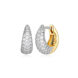 Boucles d'Oreilles Huggies Sculpted Serenity Pavé – Reign Argent 925