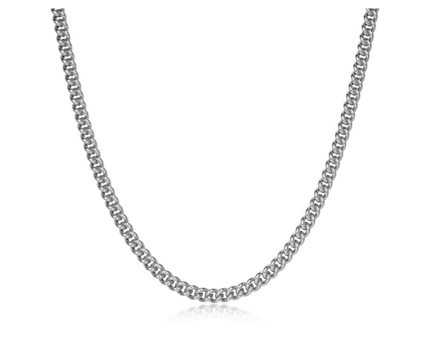 Collier Chaîne Flat Curb 24po – Ethos Argent 925