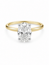 Bague Solitaire Or Blanc 14K Diamant Lab Ovale 3,35ct