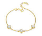 Bracelet Station Opale Plaqué Or – Elle Argent 925