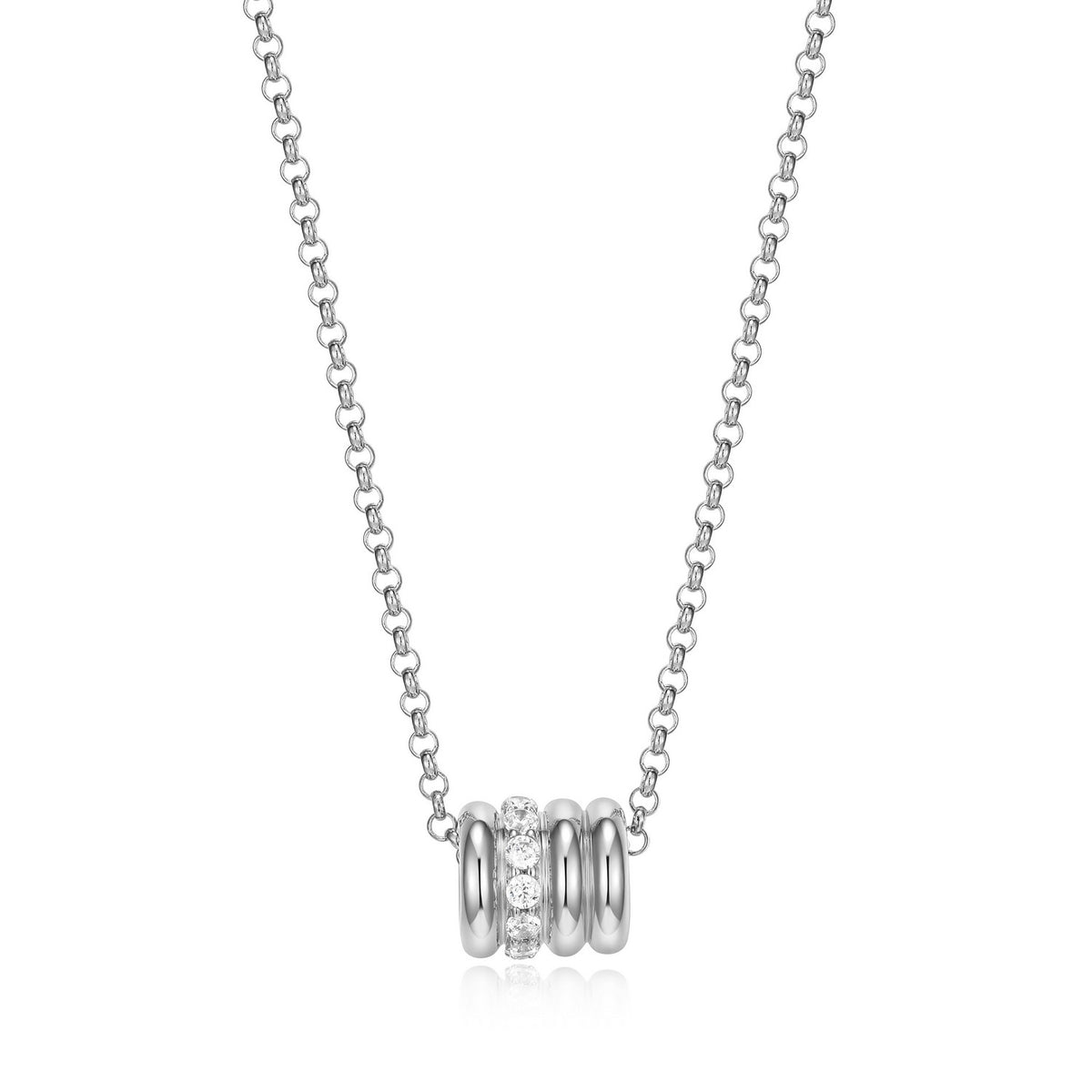 Collier Pendentif Quatre Rangées Zircon – Elle Argent 925