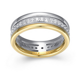Bague Triple Rang Zircon Deux Tons – Elle Argent 925