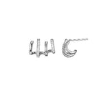 Boucles d'Oreilles Clous Illusion 4-en-1 Zircon – Reign Argent 925