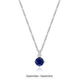 Collier Pendentif Saphir Synthétique et Diamants Labo – Elle Argent 925