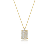 Collier Pavé Tag Plaqué Or – Reign Argent 925