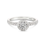 Bague Halo Or Blanc 14K Diamant 0,40ct