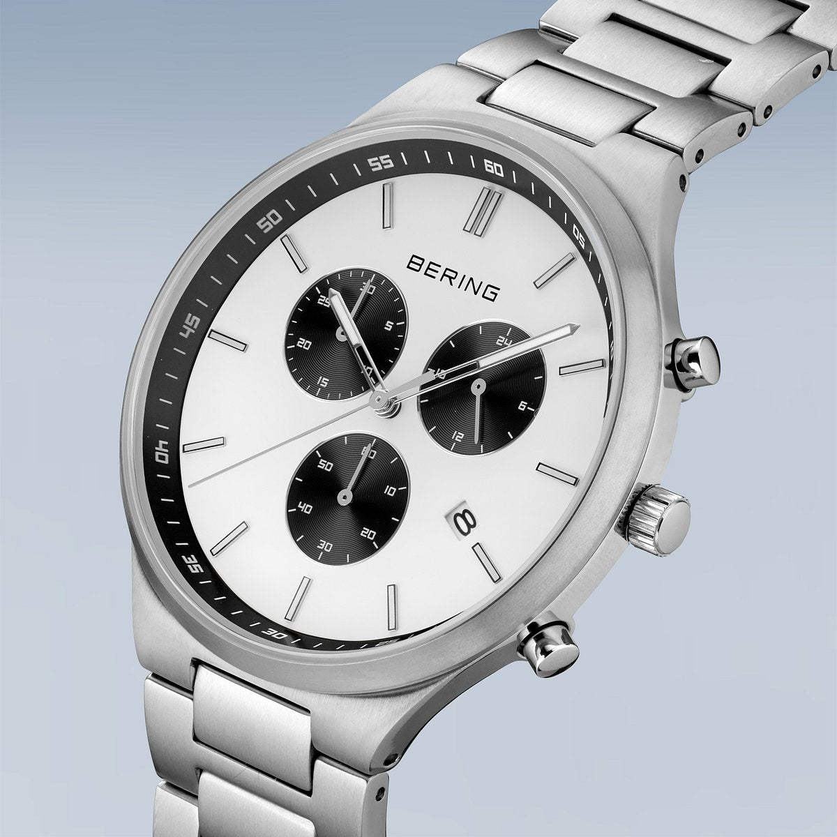 Bering Titan Chrono 43mm Bleu Acier